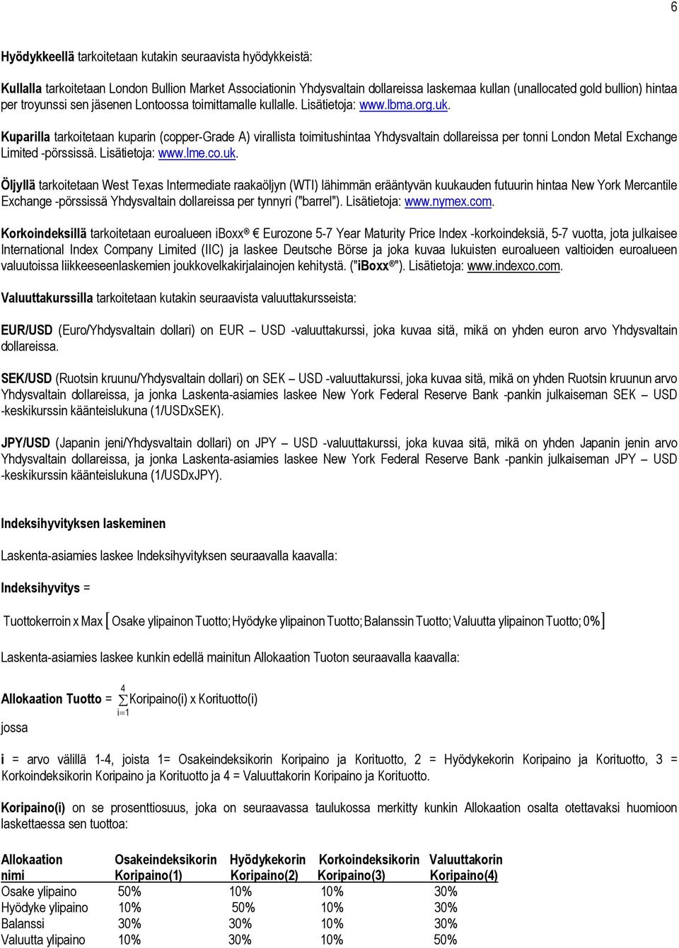 Kuparilla tarkoitetaan kuparin (copper-grade A) virallista toimitushintaa Yhdysvaltain dollareissa per tonni London Metal Exchange Limited -pörssissä. Lisätietoja: www.lme.co.uk.