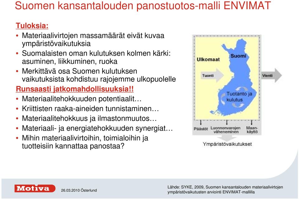 ! Materiaalitehokkuuden potentiaalit Kriittisten raaka-aineiden tunnistaminen Materiaalitehokkuus ja ilmastonmuutos Materiaali- ja energiatehokkuuden synergiat