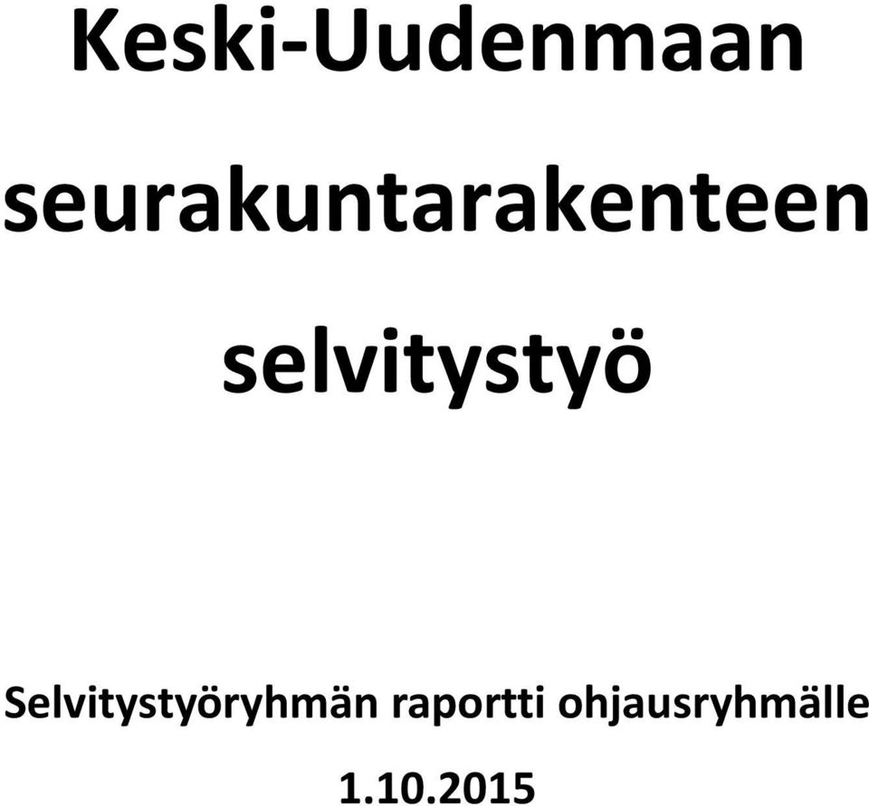 selvitystyö