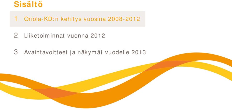 Liiketoiminnat vuonna 2012 3