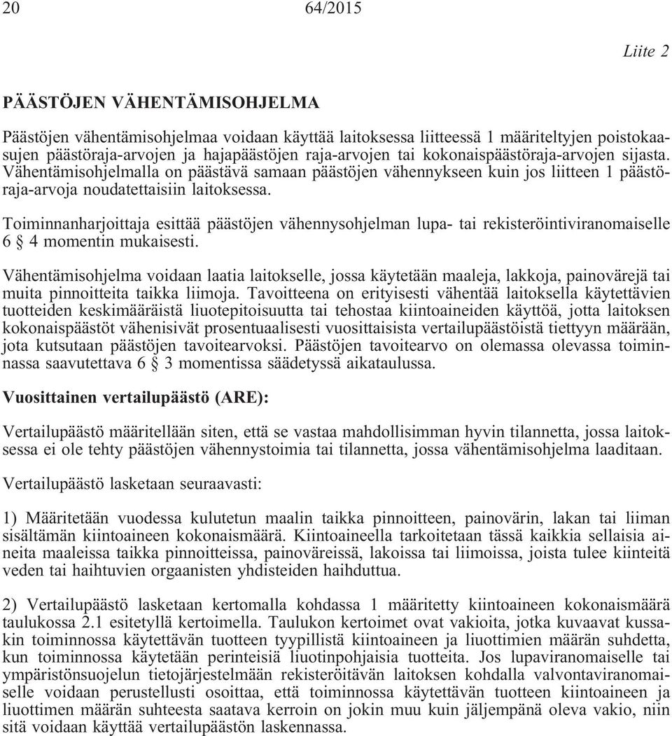 Toiminnanharjoittaja esittää päästöjen vähennysohjelman lupa- tai rekisteröintiviranomaiselle 6 4 momentin mukaisesti.