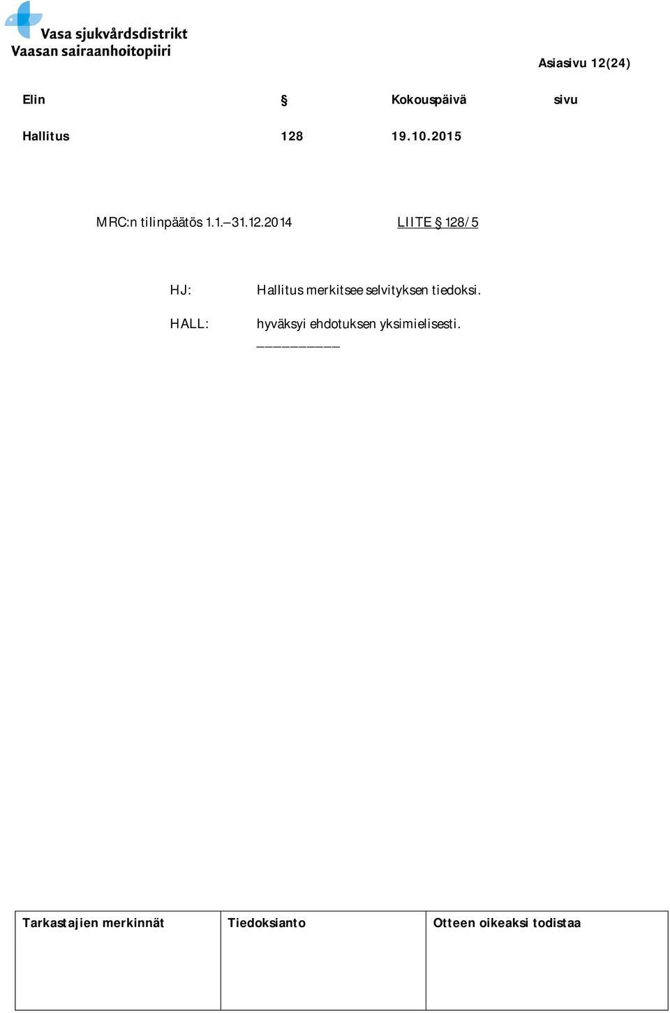 12.2014 LIITE 128/5 HJ: Hallitus