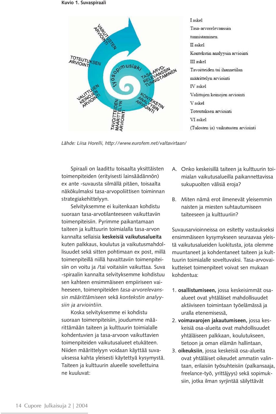 strategiakehittelyyn. Selvityksemme ei kuitenkaan kohdistu suoraan tasa-arvotilanteeseen vaikuttaviin toimenpiteisiin.