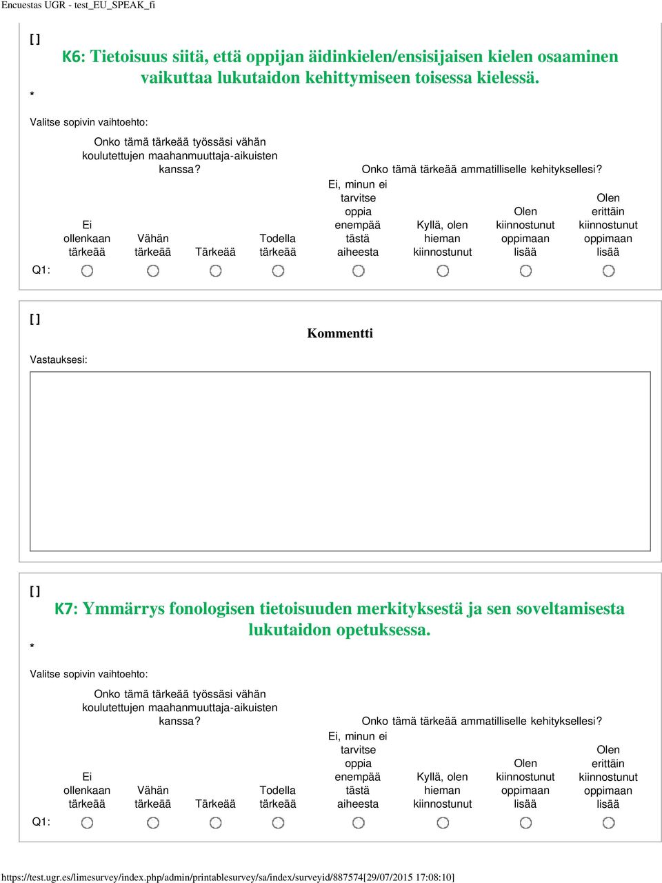 Onko tämä työssäsi vähän, minun ei Onko tämä ammatilliselle kehityksellesi?