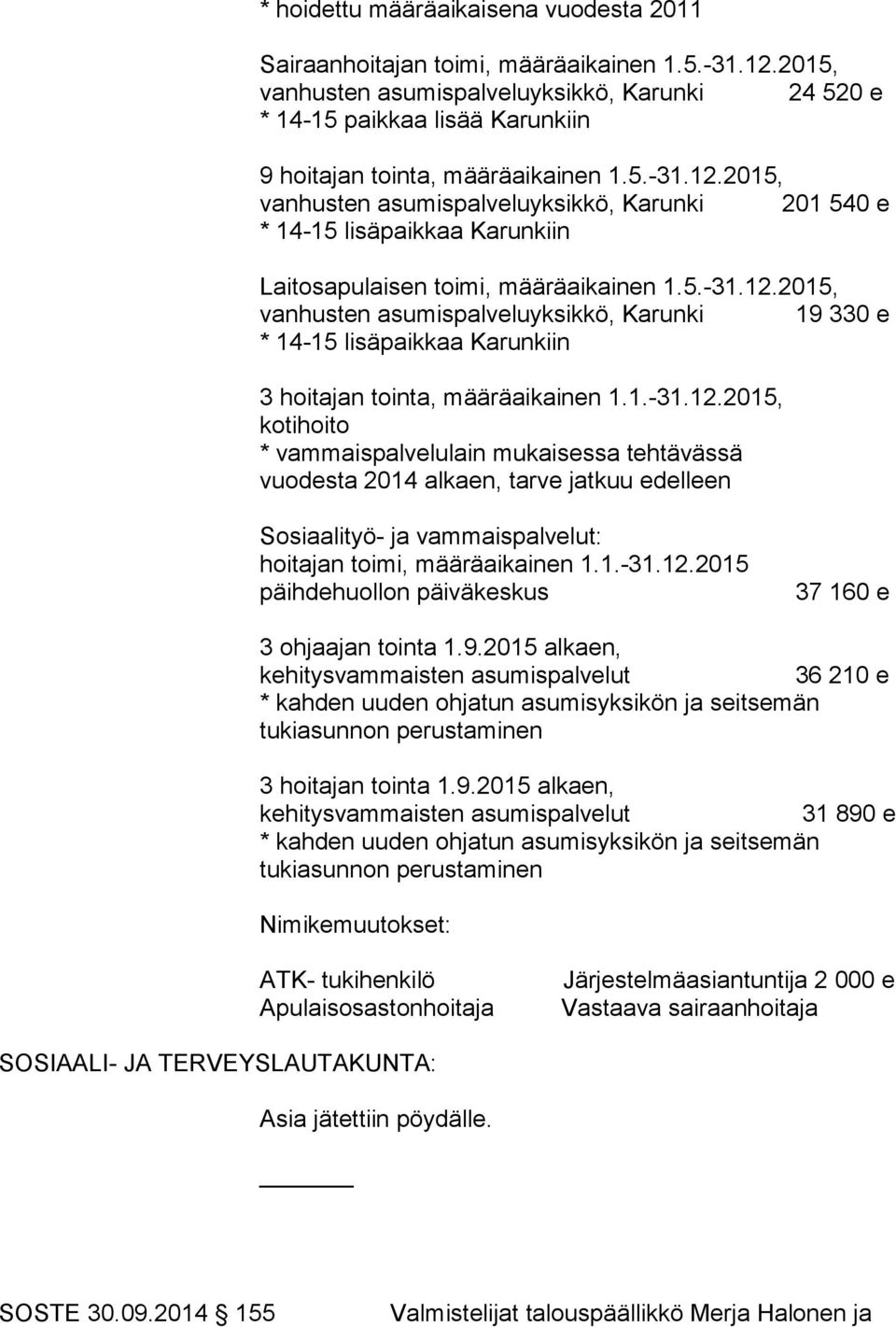 1.-31.12.2015 päihdehuollon päi väkeskus 37 160 e 3 oh jaajan tointa 1.9.