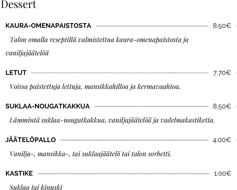 70 Voissa paistettuja lettuja, mansikkahilloa ja kermavaahtoa. SUKLAANOUGATKAKKUA 8.