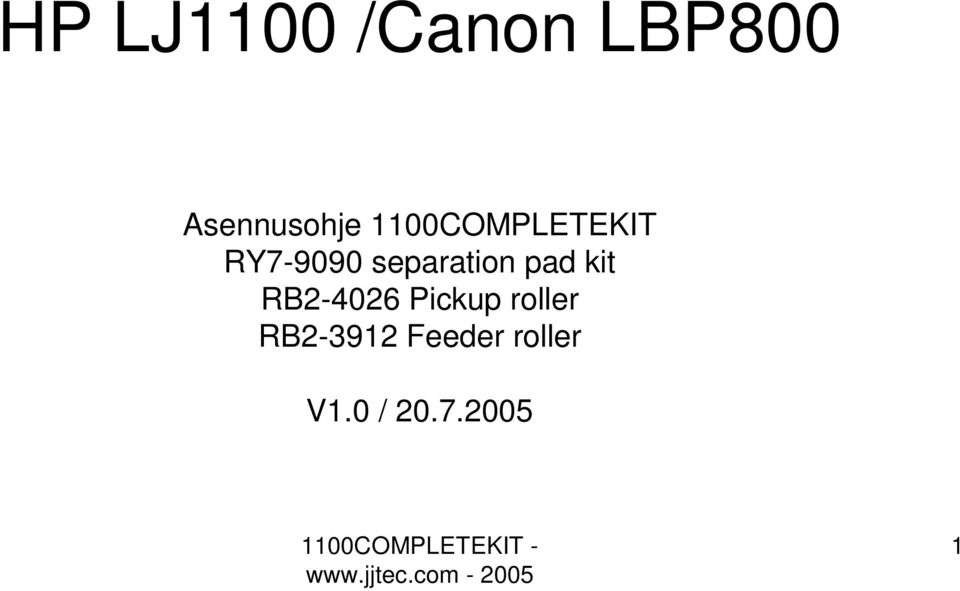 pad kit RB2-4026 Pickup roller