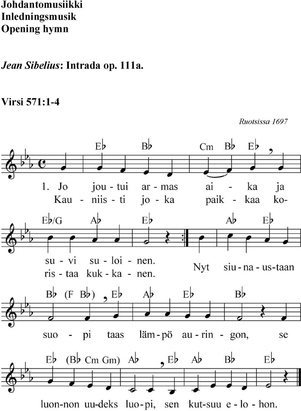 hymn Jean Sibelius:
