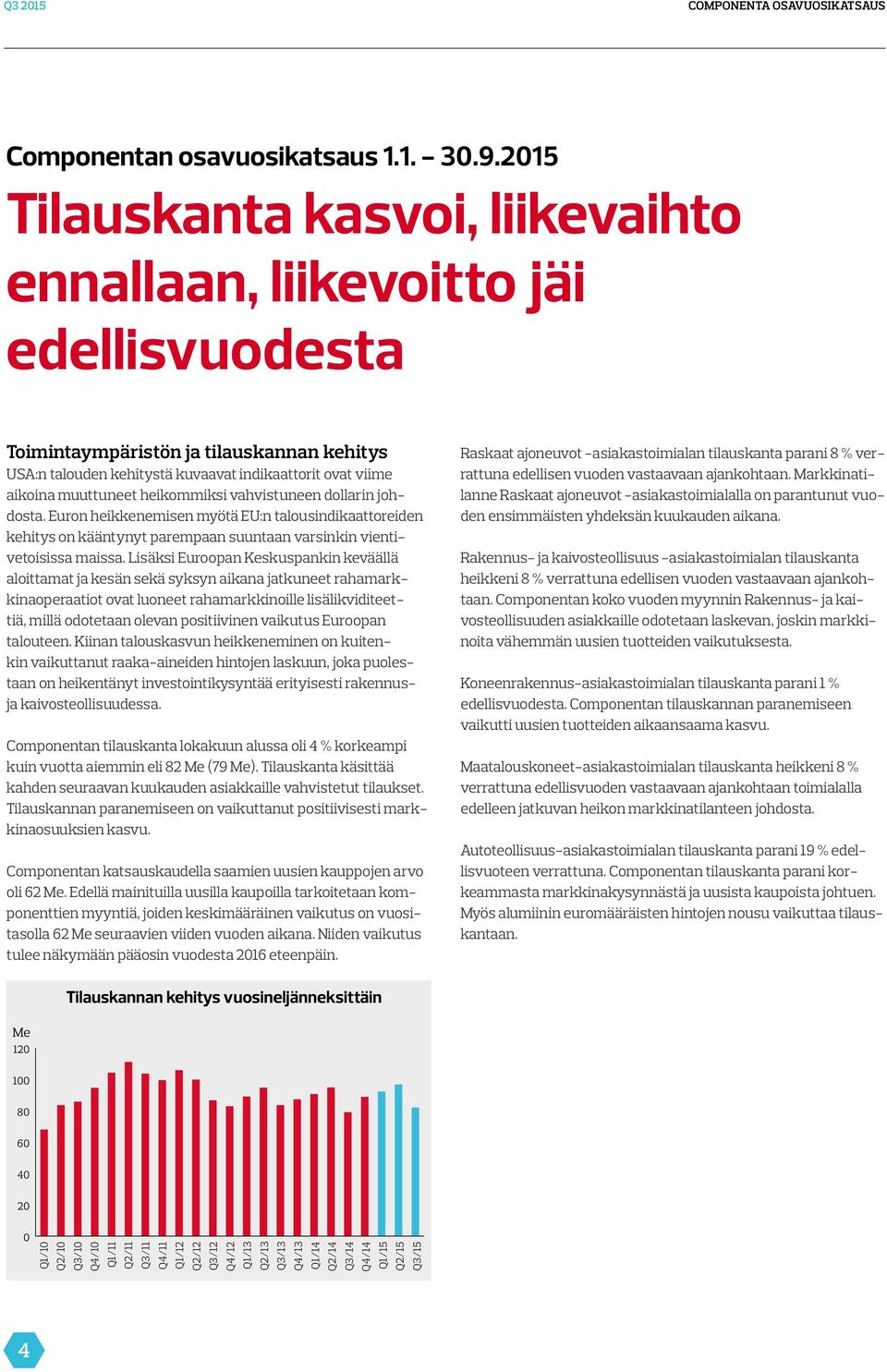 muuttuneet heikommiksi vahvistuneen dollarin johdosta. Euron heikkenemisen myötä EU:n talousindikaattoreiden kehitys on kääntynyt parempaan suuntaan varsinkin vientivetoisissa maissa.