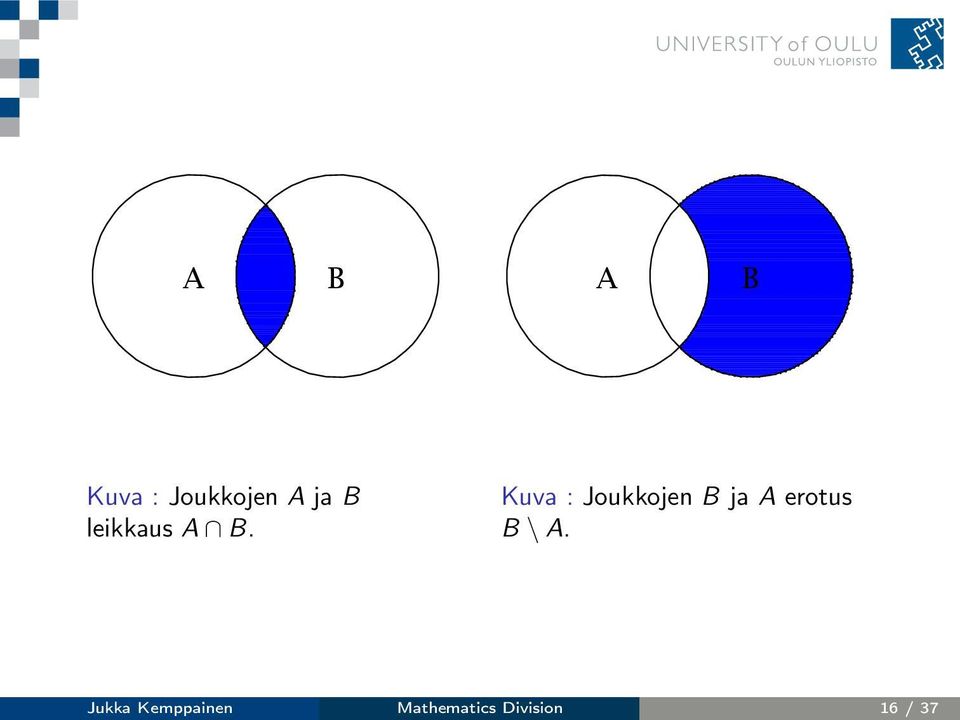 Kuva : Joukkojen B ja A erotus