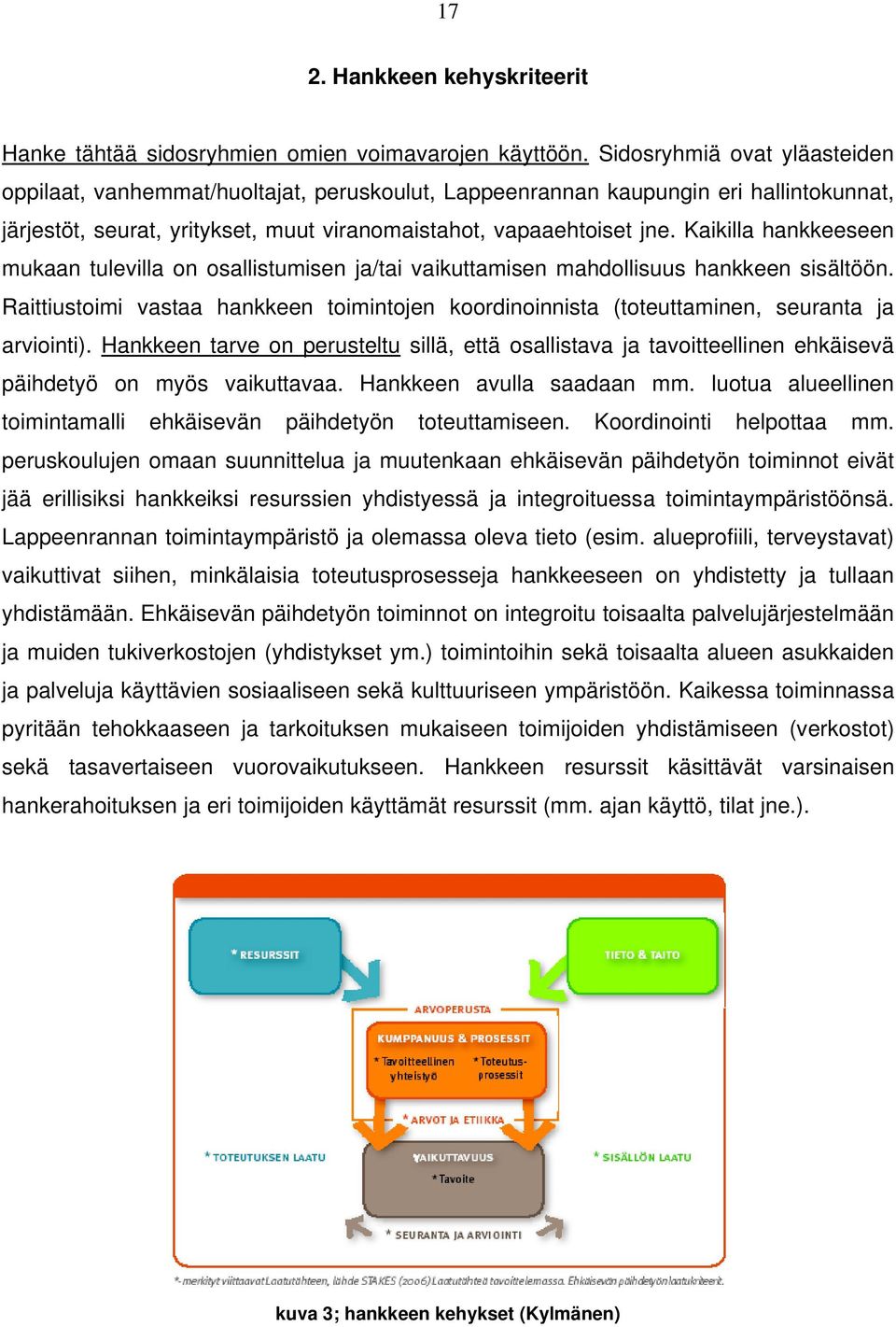 Kaikilla hankkeeseen mukaan tulevilla on osallistumisen ja/tai vaikuttamisen mahdollisuus hankkeen sisältöön.
