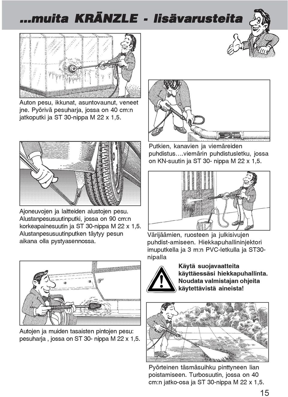 Alustanpesusuutinputken täytyy pesun aikana olla pystyasennossa. Värijäämien, ruosteen ja julkisivujen puhdist-amiseen.