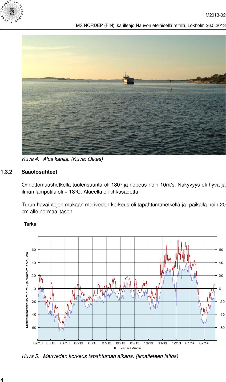 Näkyvyys oli hyvä ja ilman lämpötila oli + 18 C. Alueella oli tihkusadetta.