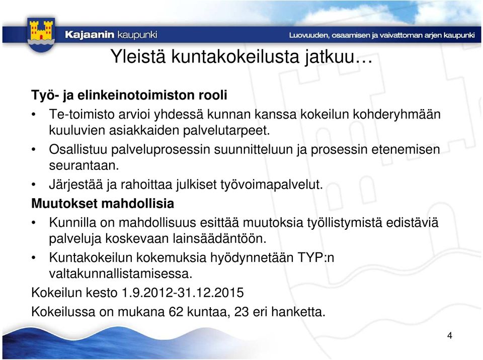 Järjestää ja rahoittaa julkiset työvoimapalvelut.