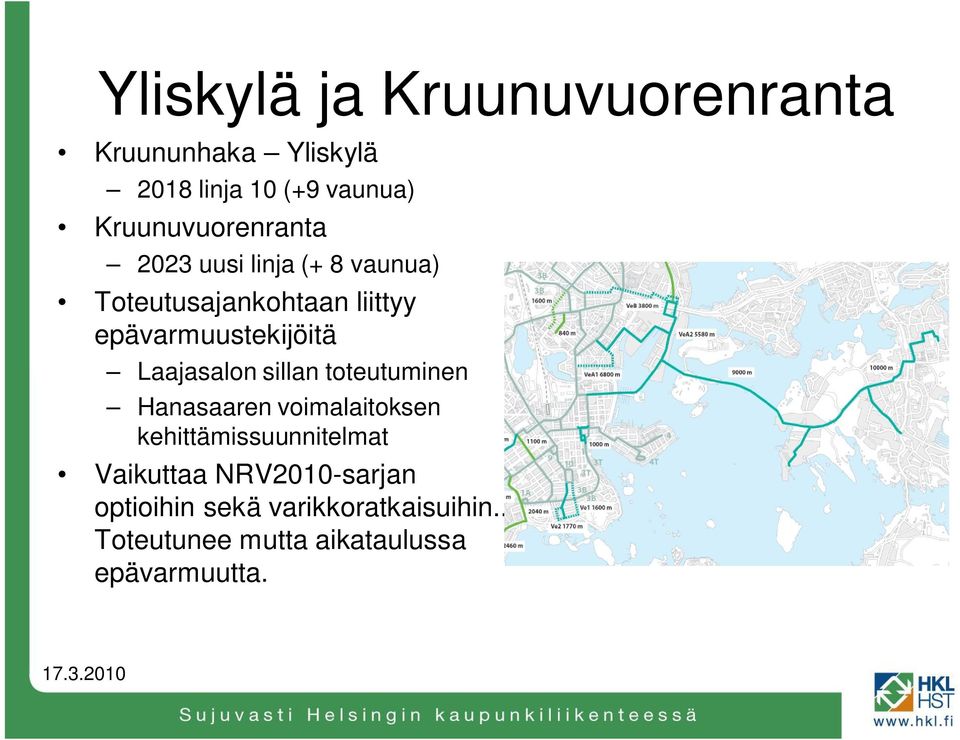 epävarmuustekijöitä Laajasalon sillan toteutuminen Hanasaaren voimalaitoksen