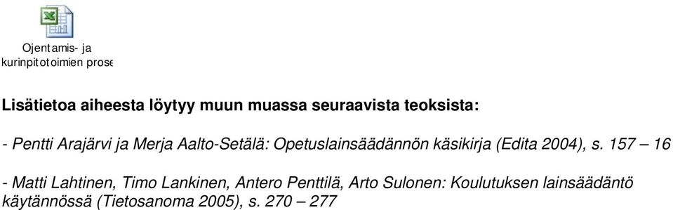 Opetuslainsäädännön käsikirja (Edita 2004), s.