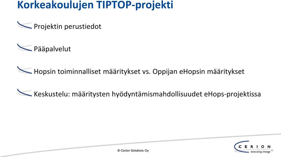 määritykset vs.