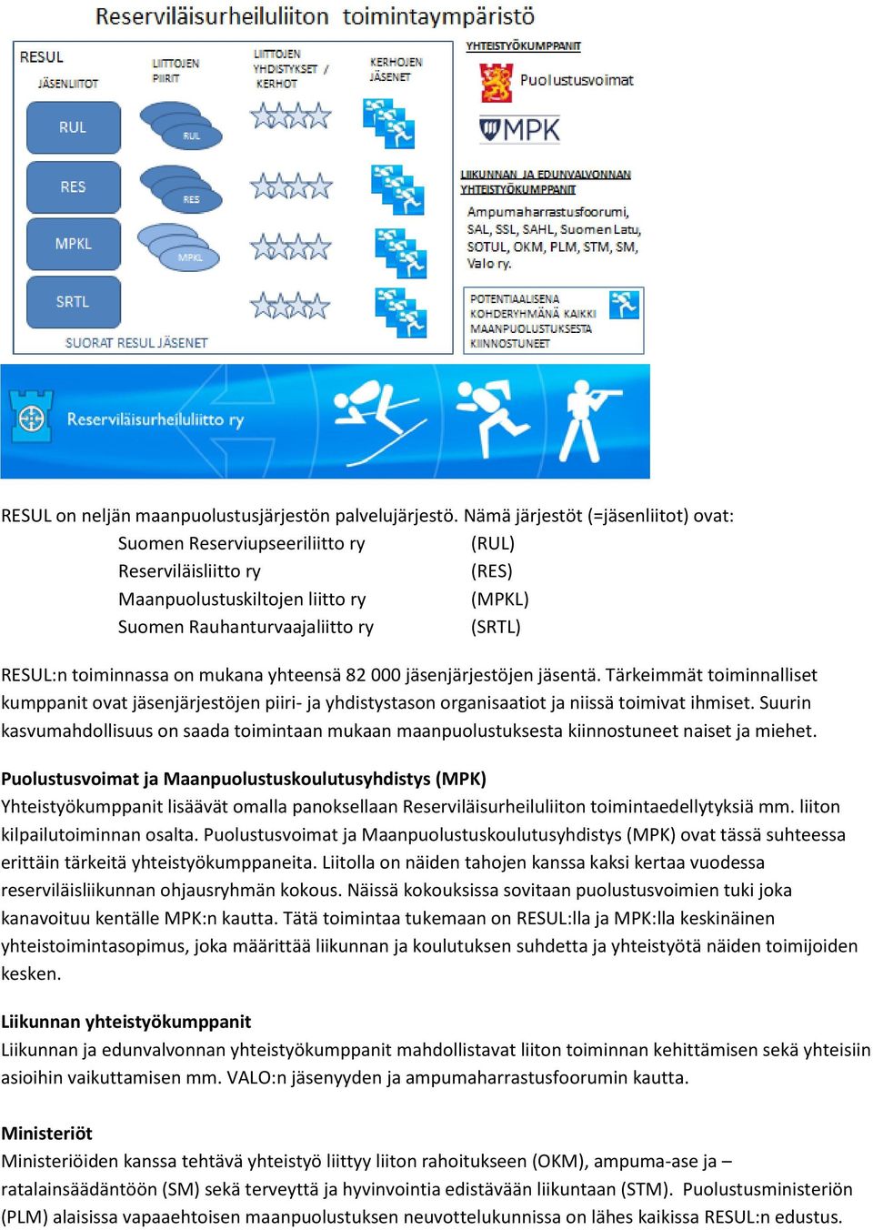 mukana yhteensä 82 000 jäsenjärjestöjen jäsentä. Tärkeimmät toiminnalliset kumppanit ovat jäsenjärjestöjen piiri- ja yhdistystason organisaatiot ja niissä toimivat ihmiset.