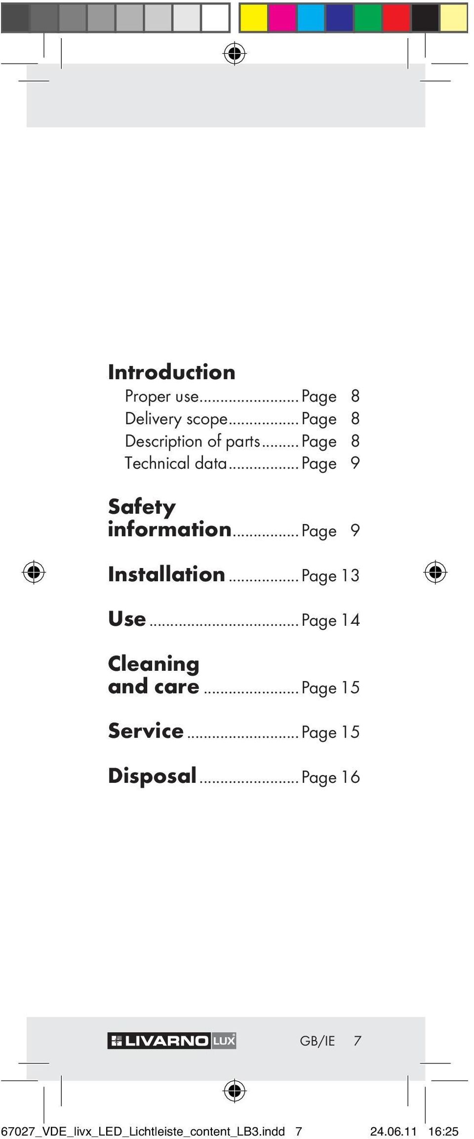 ..Page 13 Use...Page 14 Cleaning and care...page 15 Service...Page 15 Disposal.