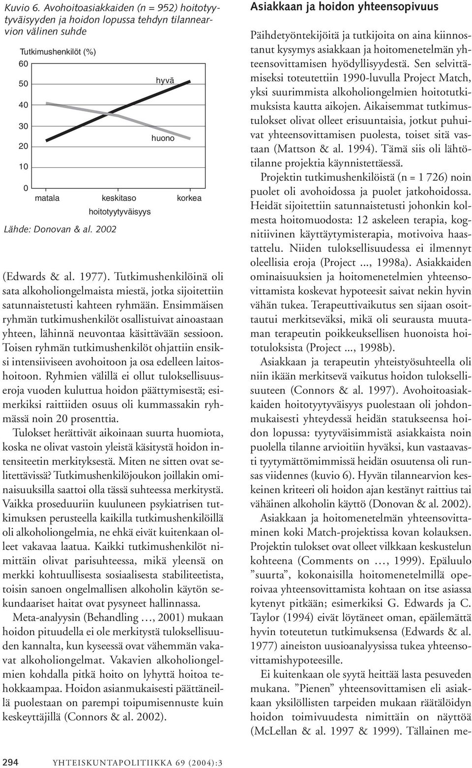 Ensimmäisen ryhmän tutkimushenkilöt osallistuivat ainoastaan yhteen, lähinnä neuvontaa käsittävään sessioon.