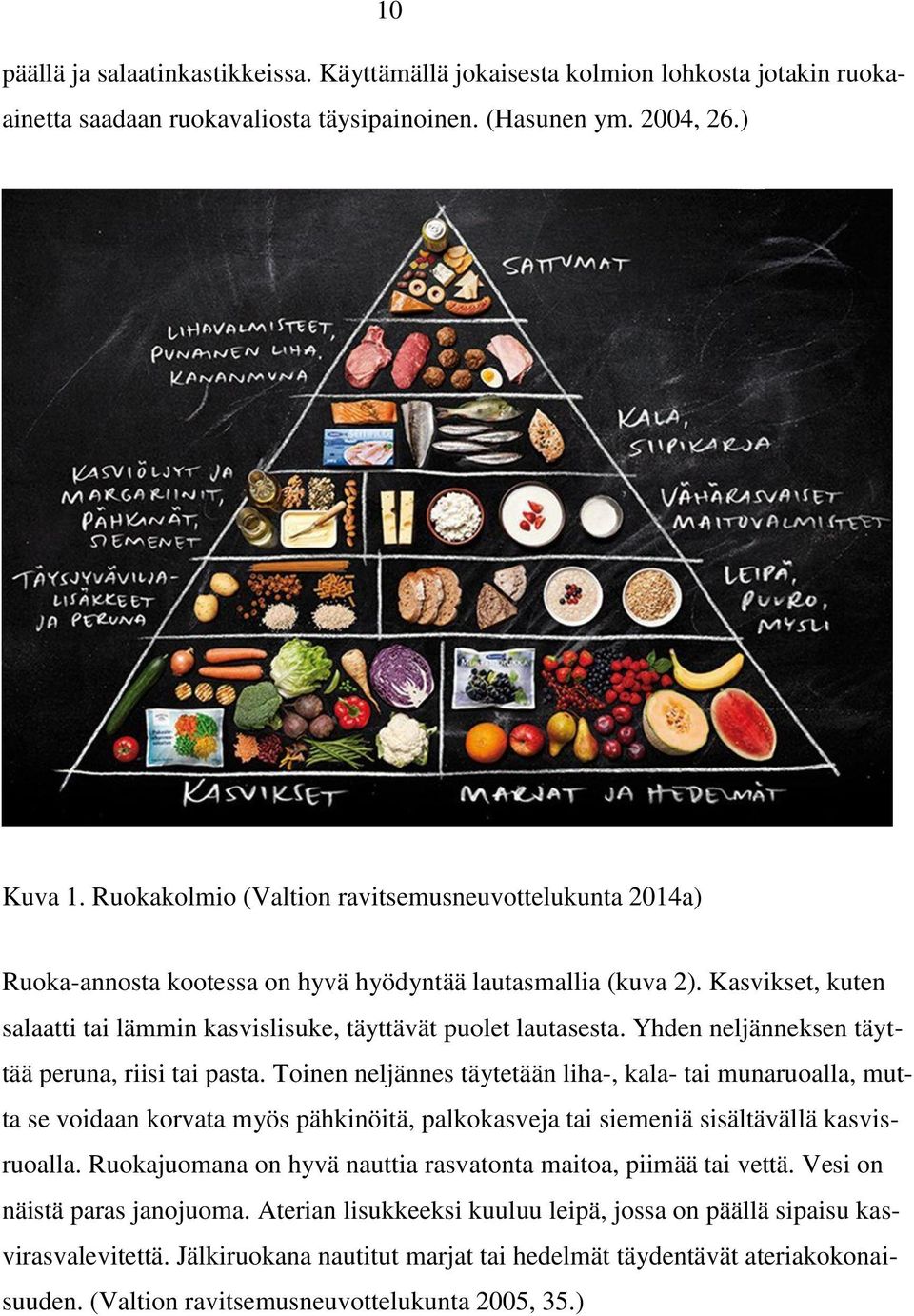 Yhden neljänneksen täyttää peruna, riisi tai pasta.