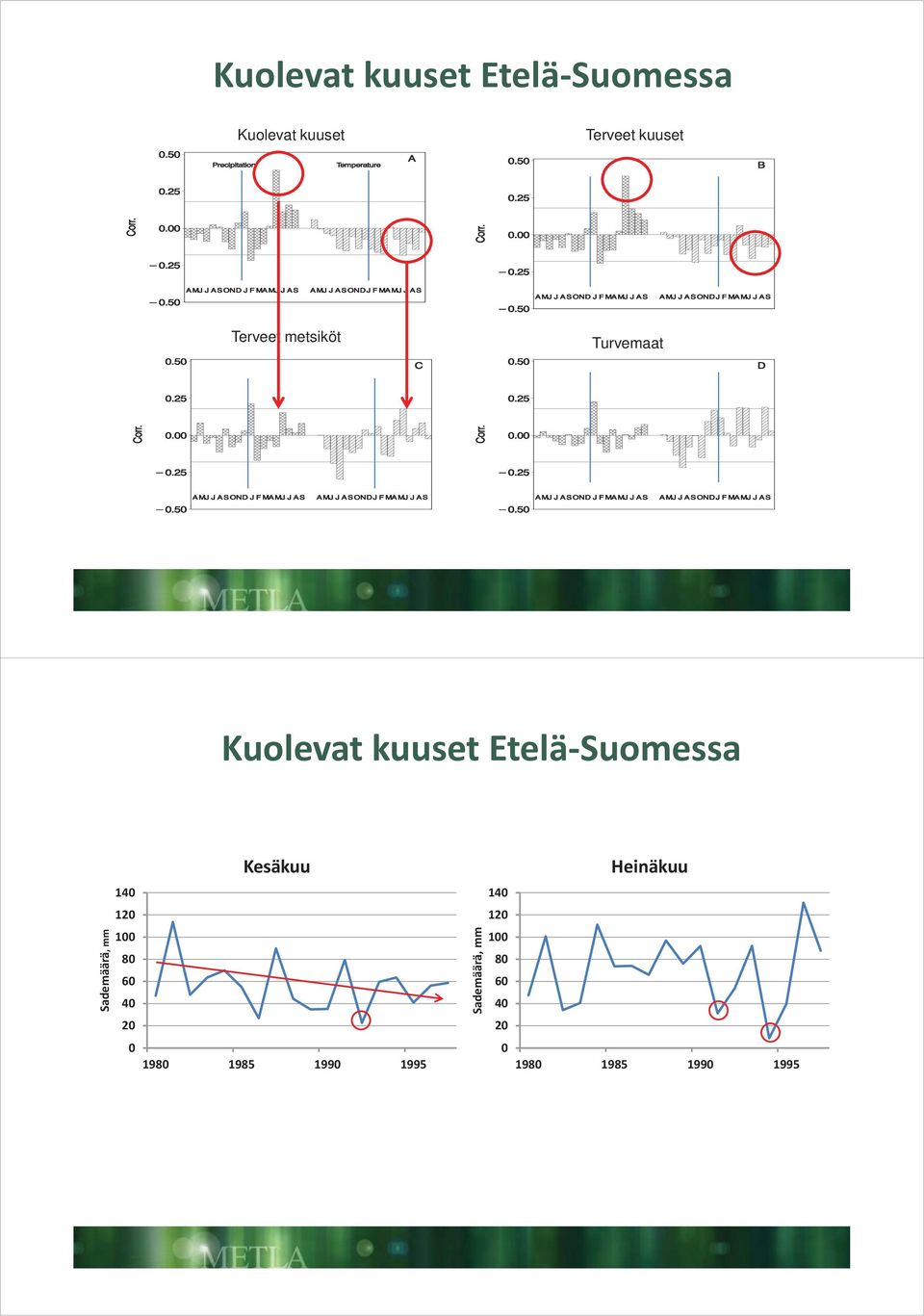 Etelä-Suomessa Kesäkuu Heinäkuu 14 14 12 12 Sademäärä, mm