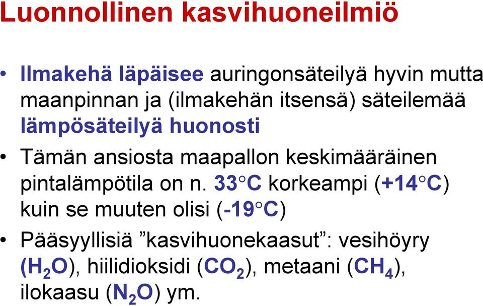 keskimääräinen pintalämpötila on n.