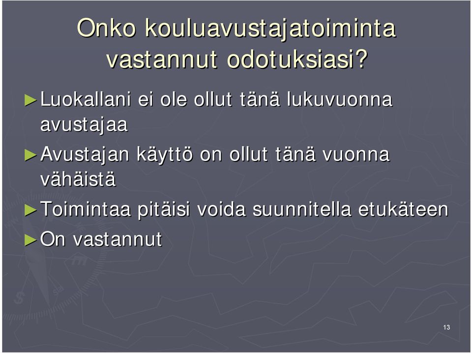 Avustajan käyttk yttö on ollut tänä t vuonna vähäistä