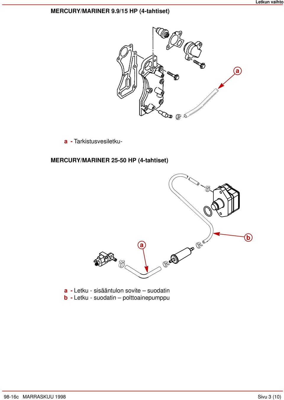 MERCURY/MARINER 25-50 HP (4-thtiset) -Letku -