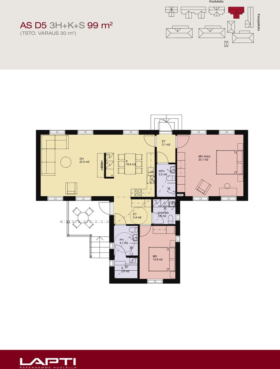 pk /(tsto) 23,1 m2 K 3,5 m2 ppk/kvr 5,4 m2