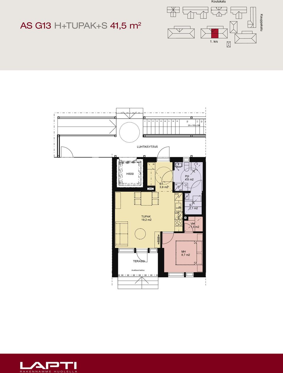 LUHTIKÄYTÄVÄ C 4,8 m2 3,3 m2 HII 3,9 m2 ppk 4,6 m2