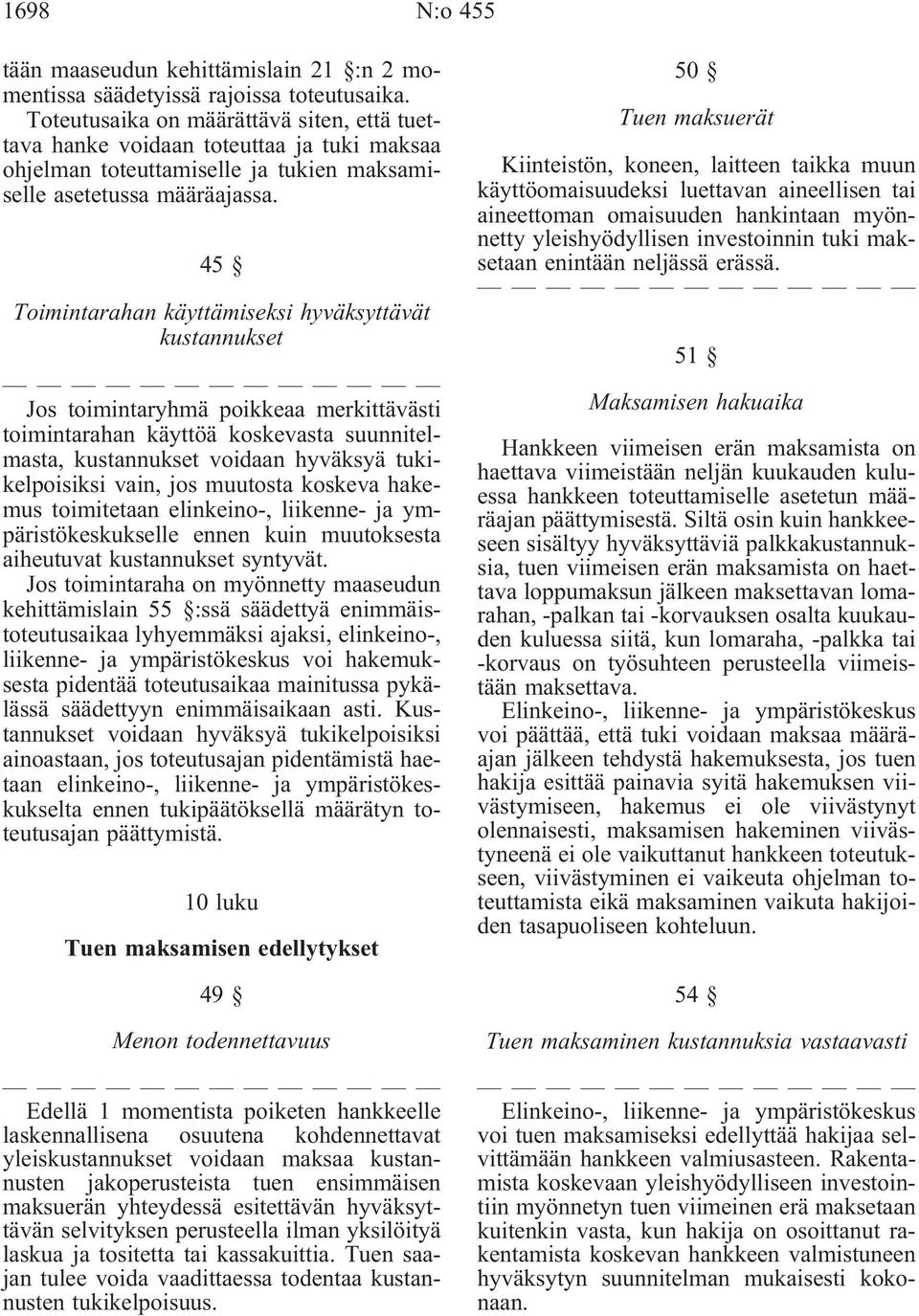 45 Toimintarahan käyttämiseksi hyväksyttävät kustannukset Jos toimintaryhmä poikkeaa merkittävästi toimintarahan käyttöä koskevasta suunnitelmasta, kustannukset voidaan hyväksyä tukikelpoisiksi vain,