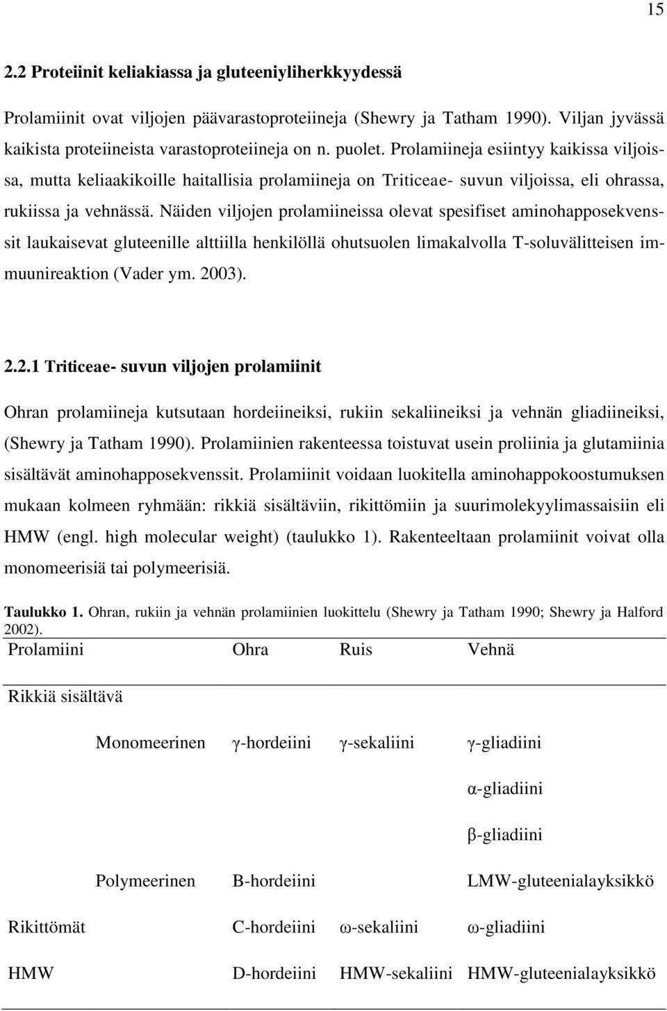 Näiden viljojen prolamiineissa olevat spesifiset aminohapposekvenssit laukaisevat gluteenille alttiilla henkilöllä ohutsuolen limakalvolla T-soluvälitteisen immuunireaktion (Vader ym. 20