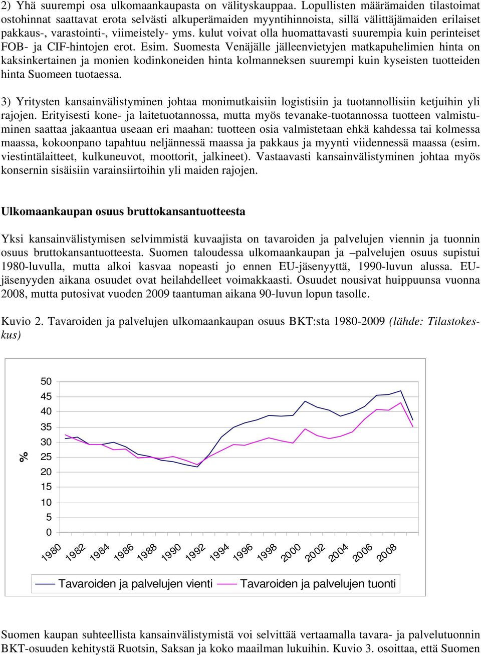 kulut voivat olla huomattavasti suurempia kuin perinteiset FOB- ja CIF-hintojen erot. Esim.