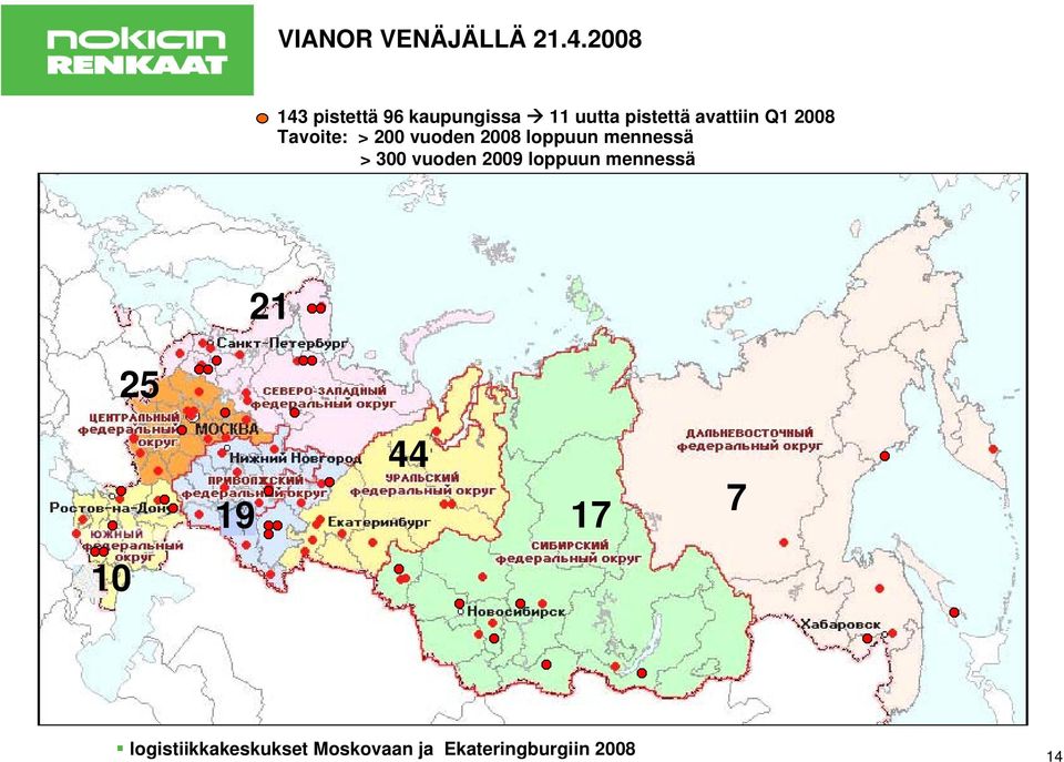 Q1 2008 Tavoite: > 200 vuoden 2008 loppuun mennessä > 300