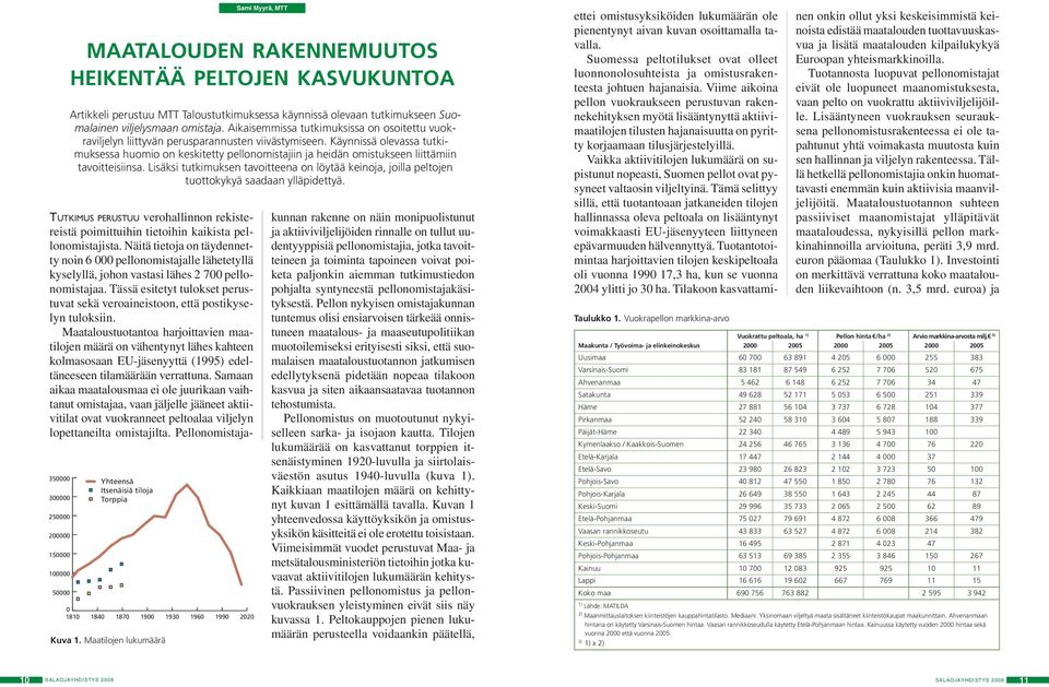 Käynnissä olevassa tutkimuksessa huomio on keskitetty pellonomistajiin ja heidän omistukseen liittämiin tavoitteisiinsa.