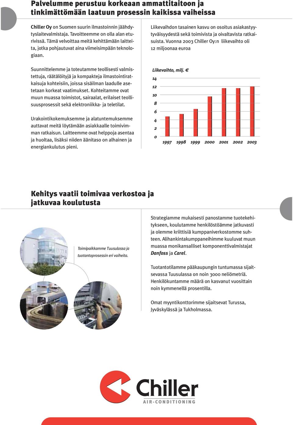 Liikevaihdon tasainen kasvu on osoitus asiakastyytyväisyydestä sekä toimivista ja oivaltavista ratkaisuista.