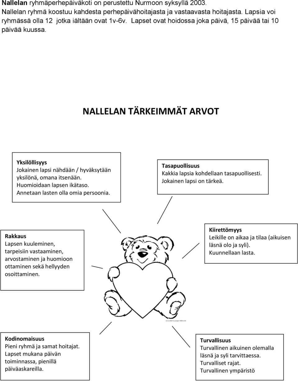 Annetaan lasten olla omia persoonia. Tasapuollisuus Kakkia lapsia kohdellaan tasapuollisesti. Jokainen lapsi on tärkeä.