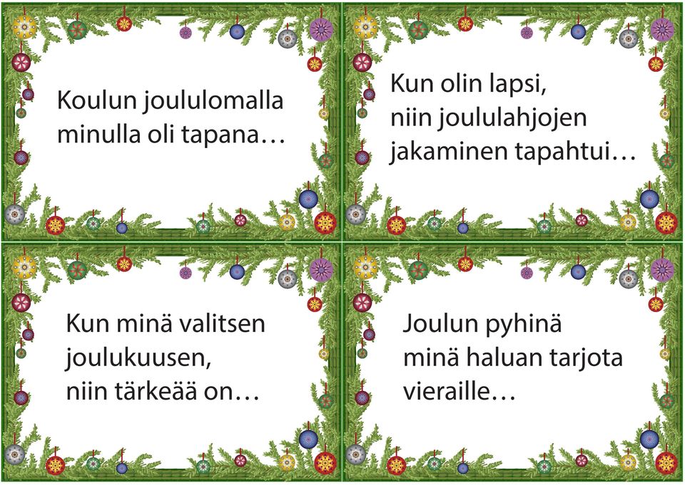 tapahtui Kun minä valitsen joulukuusen, niin