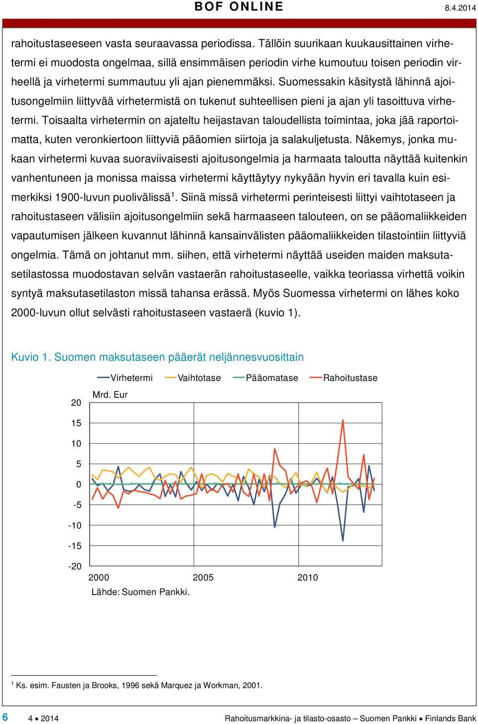 Suomessakin käsitystä lähinnä ajoitusongelmiin liittyvää virhetermistä on tukenut suhteellisen pieni ja ajan yli tasoittuva virhetermi.