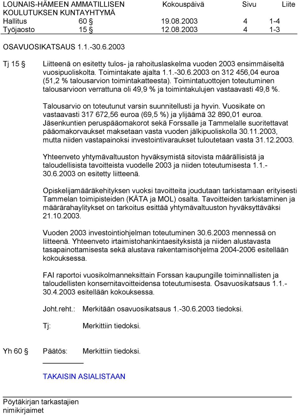 Vuosikate on vastaavasti 317 672,56 euroa (69,5 %) ja ylijäämä 32 890,01 euroa.