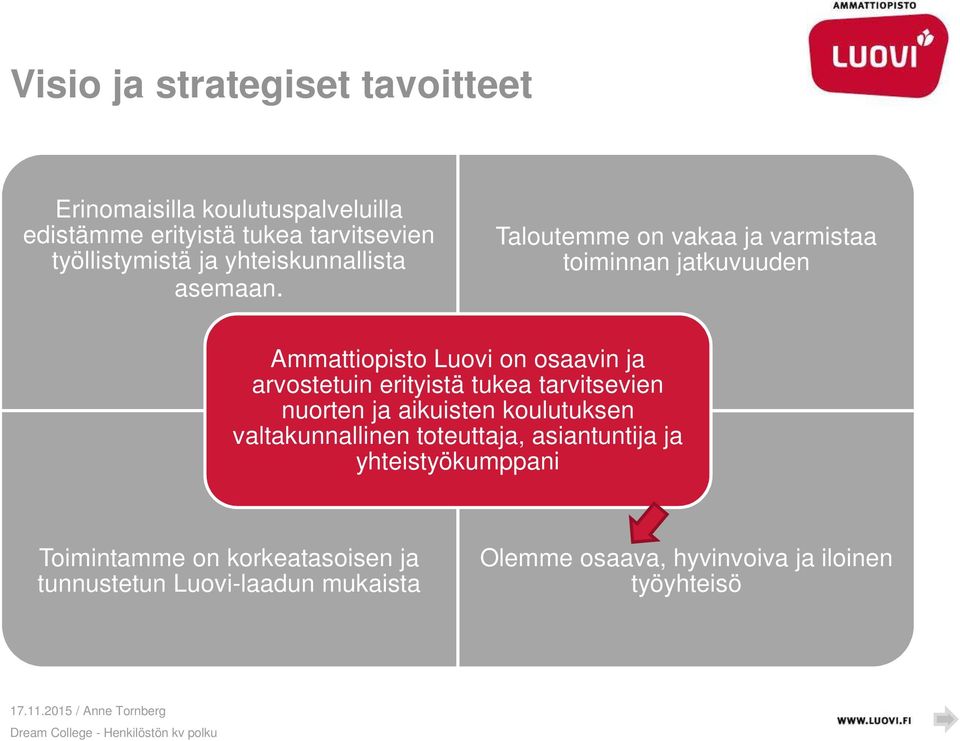 Taloutemme on vakaa ja varmistaa toiminnan jatkuvuuden Ammattiopisto Luovi on osaavin ja arvostetuin erityistä tukea