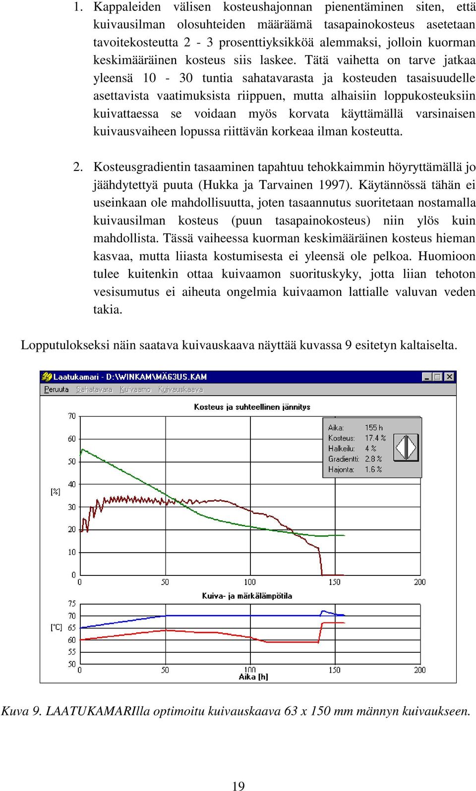 Tätä vaihetta on tarve jatkaa yleensä 10-30 tuntia sahatavarasta ja kosteuden tasaisuudelle asettavista vaatimuksista riippuen, mutta alhaisiin loppukosteuksiin kuivattaessa se voidaan myös korvata