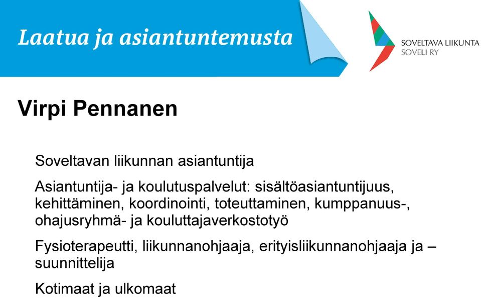 toteuttaminen, kumppanuus-, ohajusryhmä- ja kouluttajaverkostotyö