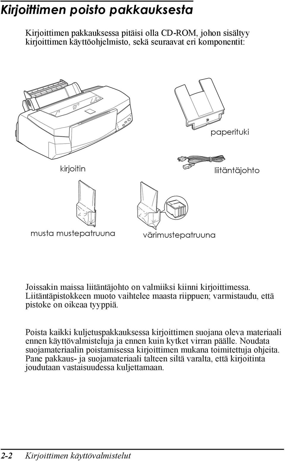 LiitŠntŠpistokkeen muoto vaihtelee maasta riippuen; varmistaudu, ettš pistoke on oikeaa tyyppiš.