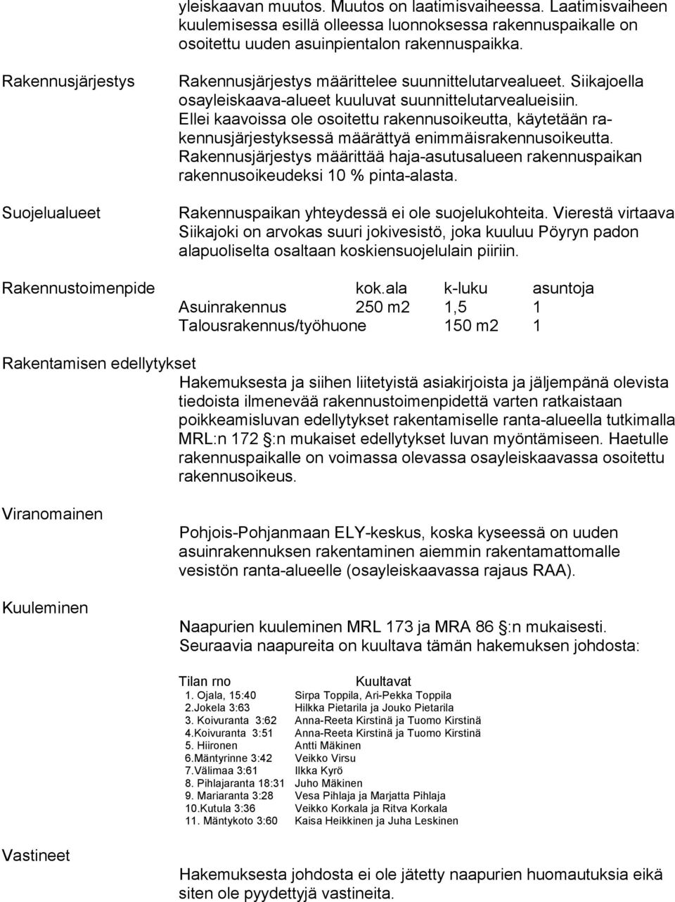Ellei kaavoissa ole osoitettu rakennusoikeutta, käytetään rakennusjärjestyksessä määrättyä enimmäisrakennusoikeut ta.