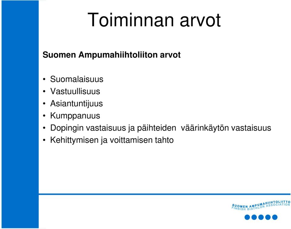 Kumppanuus Dopingin vastaisuus ja päihteiden