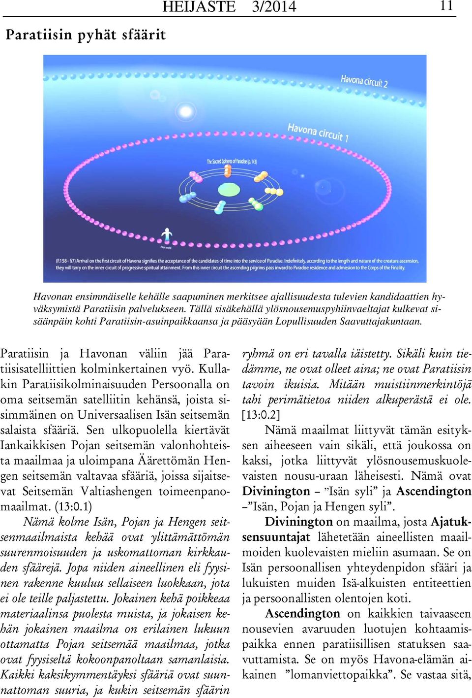 Paratiisin ja Havonan väliin jää Paratiisisatelliittien kolminkertainen vyö.