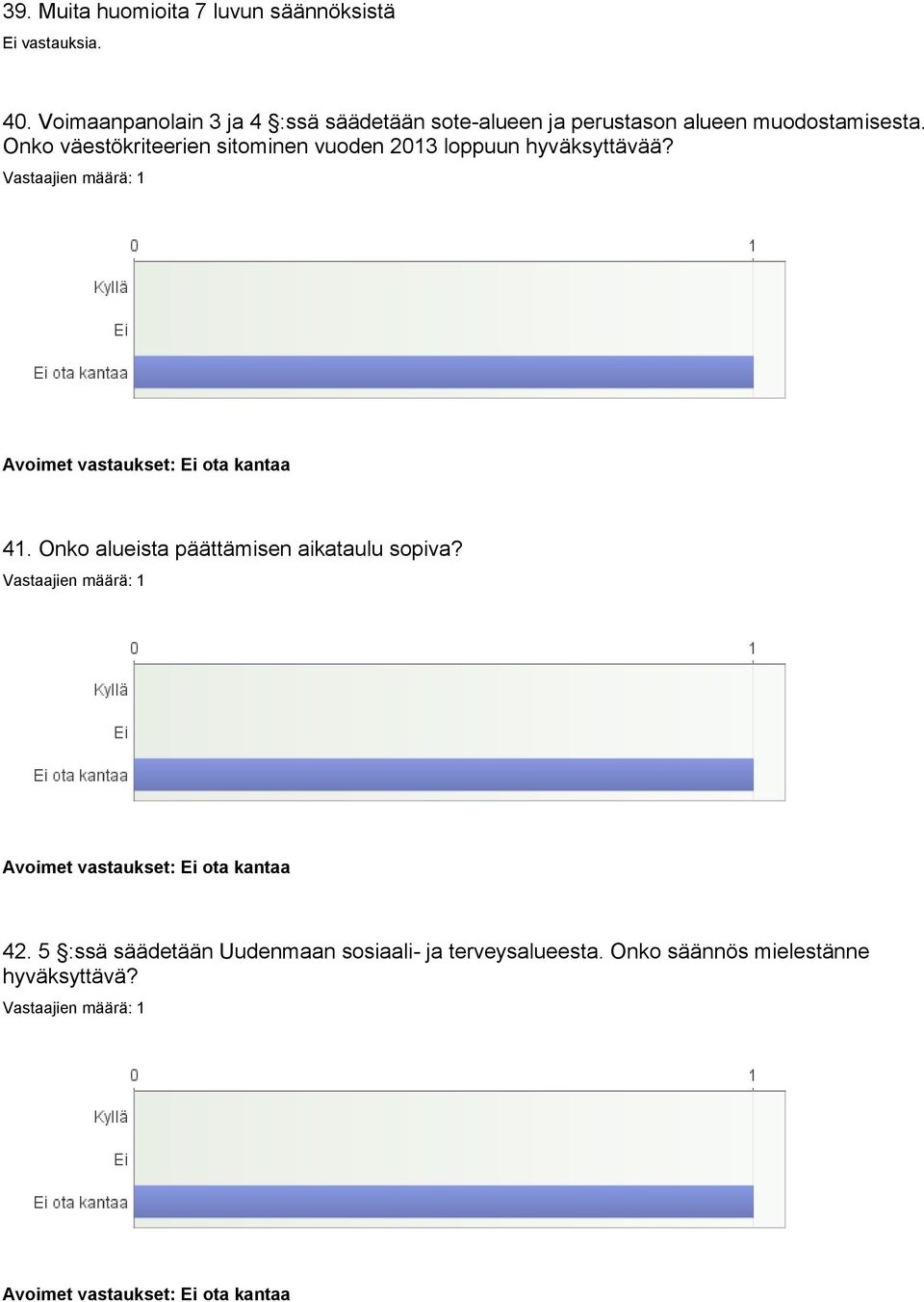 Onko väestökriteerien sitominen vuoden 2013 loppuun hyväksyttävää? 41.