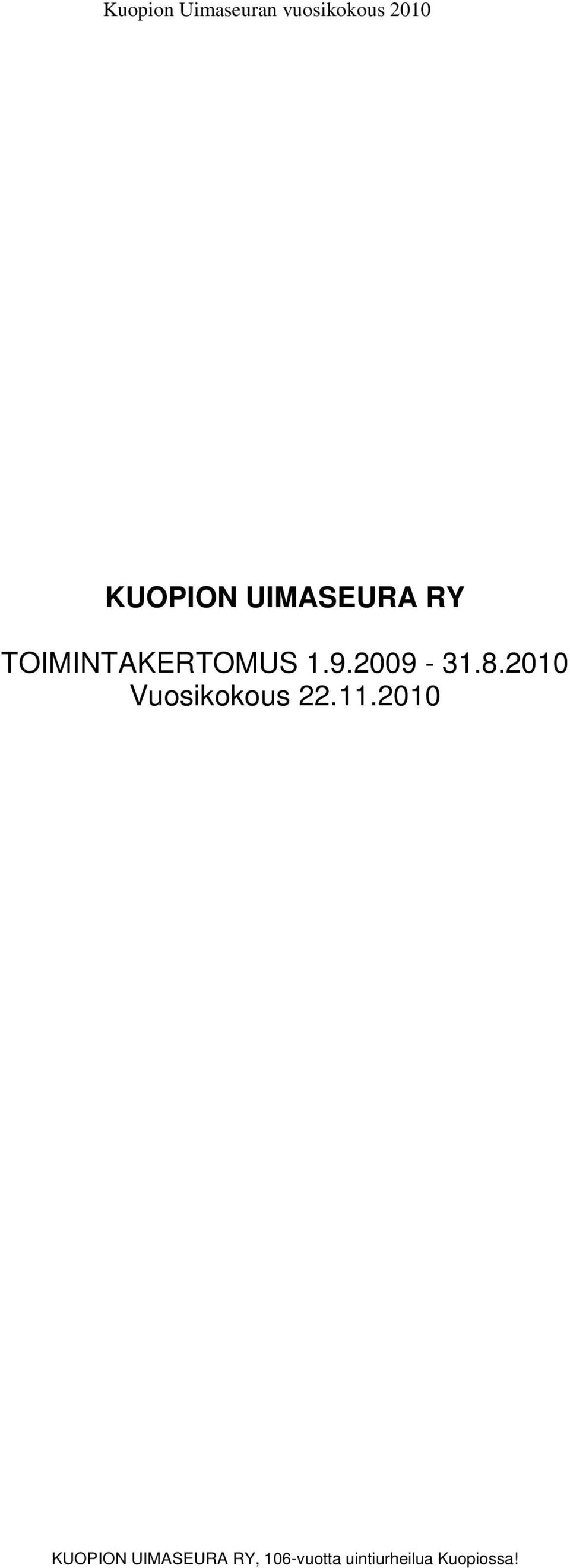 2010 Vuosikokous 22.11.